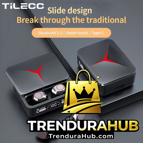 TiLECC Wireless Earphones Bluetooth 5.3 Slide Cover Long Life - Black